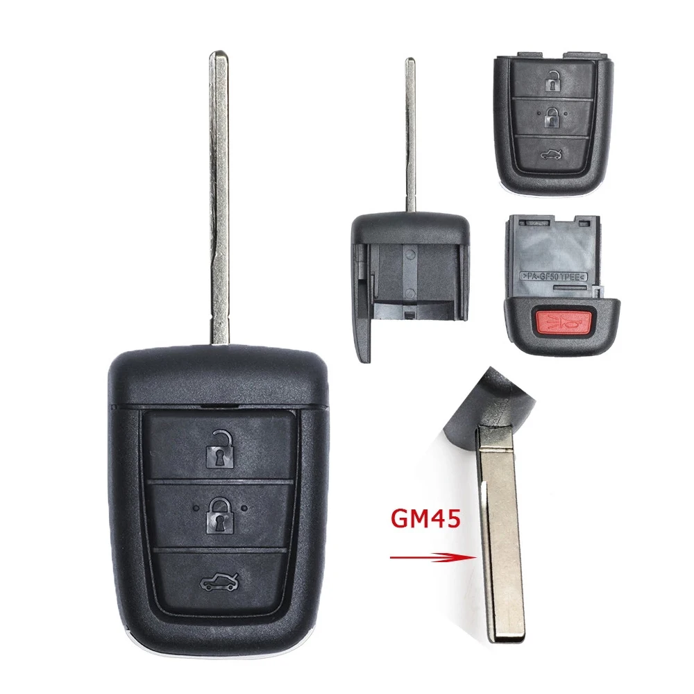 

Keyecu Remote Key Shell Case Cover for Pontiac G8 Holden VE COMMODORE Omega Berlina Calais SS SV6 HSV GTS, 4 Buttons, GM45 Blade