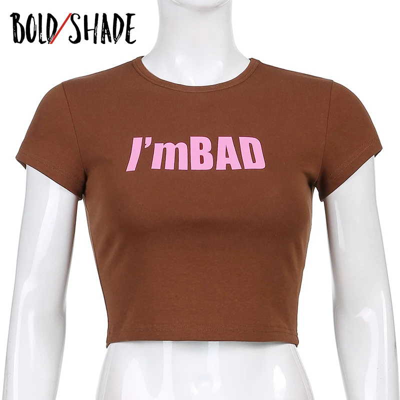 Bold Shade Indie Fashion 90s Clothes Letter Print Round Neck Short Sleeve Crop Tees Y2K Style Grunge Skinny Tshirts Teen Girls
Bold Shade Indie Fashion 90s Clothes Letter Print Round Neck Short Sleeve Crop Tees Y2K Style Grunge Skinny Tshirts Teen Girls