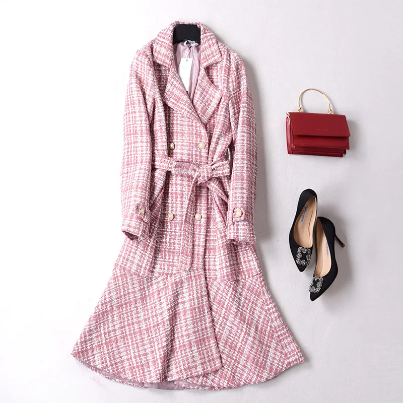 Splicing Lattice Cashmere Overcoat Invierno Remperament Women's Fashion Casual Mid-length Abrigos Winter woolen Coat Female A889
Splicing Lattice Cashmere Overcoat Invierno Remperament Women's Fashion Casual Mid-length Abrigos Winter woolen Coat Female A889