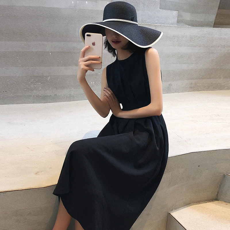 Women's Summer Sundress 2020 White Dressed Casual Ofiice Sleeveless Midi Wearing Vintage Fashion Party Dress Solid Color Black
Women's Summer Sundress 2020 White Dressed Casual Ofiice Sleeveless Midi Wearing Vintage Fashion Party Dress Solid Color Black