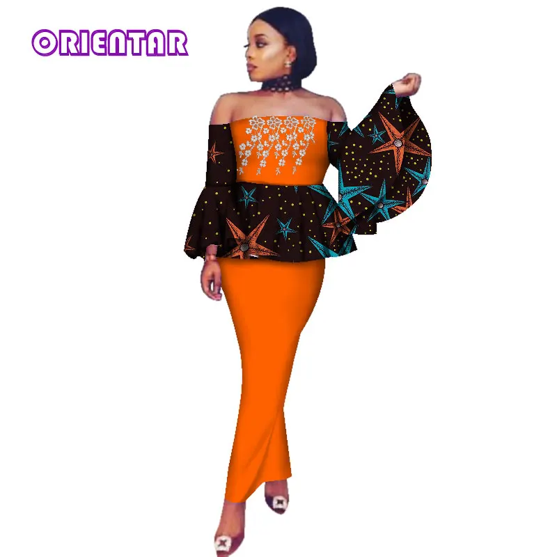 2 Pcs Set Women African Skirts and Tops Set African Clothes for Women Print Slash Neck Blouse Long Skirts African Outfits WY2780
2 Pcs Set Women African Skirts and Tops Set African Clothes for Women Print Slash Neck Blouse Long Skirts African Outfits WY2780