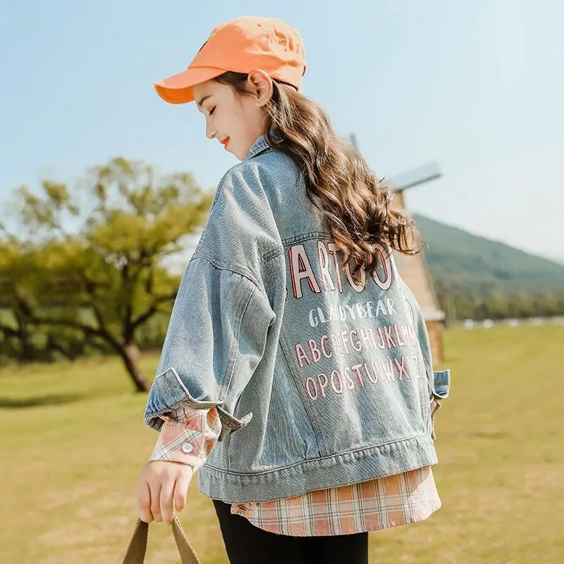 Korean Autumn Denim Jeans Clothes For Teens Letter Print Children Clothing Girl Kids Jacket For Big Girls Coat Outerwear Coats
Korean Autumn Denim Jeans Clothes For Teens Letter Print Children Clothing Girl Kids Jacket For Big Girls Coat Outerwear Coats