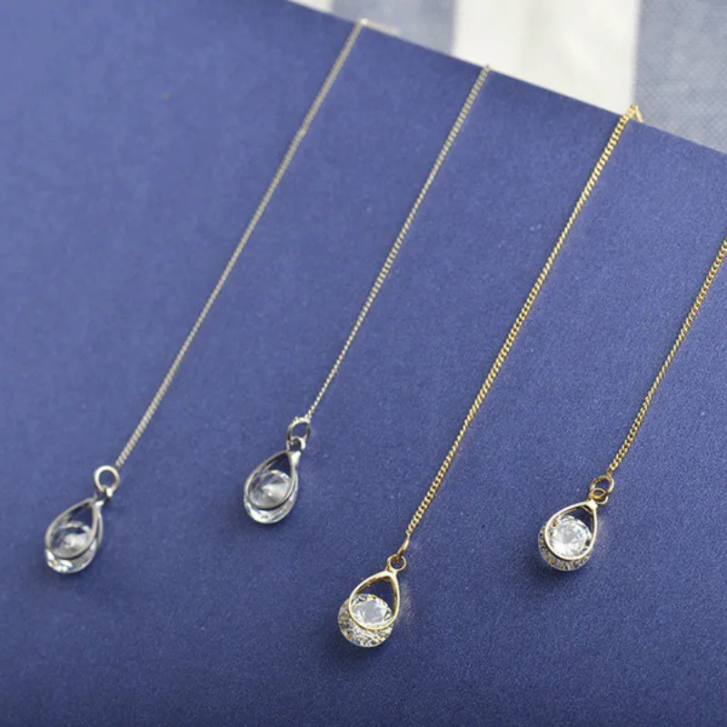 Cubic Zirconia Ear Thread Threader Earrings Silver Color Transparent Clear long Drop-Earrings for Women Fashion Jewelry,1 Pair
Cubic Zirconia Ear Thread Threader Earrings Silver Color Transparent Clear long Drop-Earrings for Women Fashion Jewelry,1 Pair