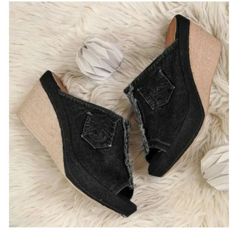 akexiya New Female Shoes Denim Platform Wedges High Heel Women Sandals Woman Summer Wedge Comfortable Ladies Slip-on Sandalias
akexiya New Female Shoes Denim Platform Wedges High Heel Women Sandals Woman Summer Wedge Comfortable Ladies Slip-on Sandalias