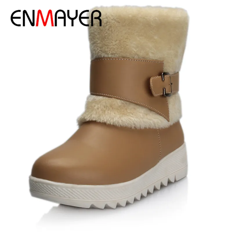 ENMAYER Female Winter Shoes Women Boots Woman Warm Snow Boots Fashion Flat Hight Incresing Mid-Calf Boots Size 34-40
ENMAYER Female Winter Shoes Women Boots Woman Warm Snow Boots Fashion Flat Hight Incresing Mid-Calf Boots Size 34-40