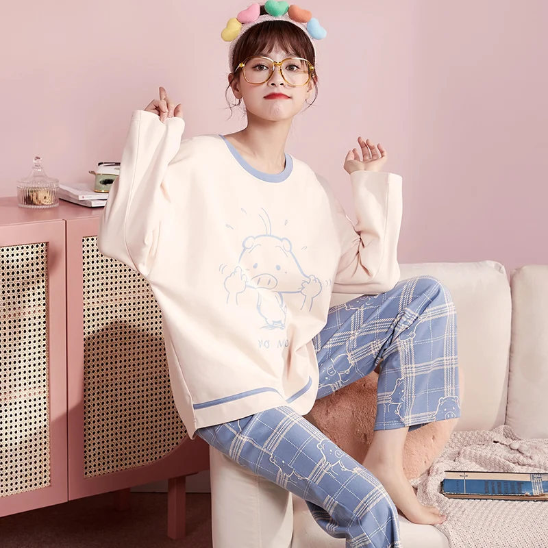 ATUENDO Spring Warm Kawaii Pajamas Sets for Women Autumn Fashion Silk Soft Sleepwear 100% Cotton PJS Atoff Home Satin Nightwear
ATUENDO Spring Warm Kawaii Pajamas Sets for Women Autumn Fashion Silk Soft Sleepwear 100% Cotton PJS Atoff Home Satin Nightwear