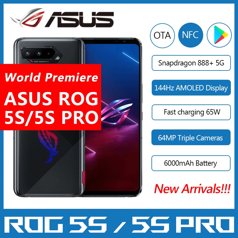 Игровой телефон Asus ROG Phone 5S/5S Pro экран 5G дюйма 6 78 Гц процессор Snapdragon 144 Plus
