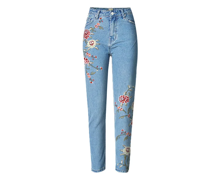 Plus Size Beauty Flower Embroidery Jeans For Women High Waist Slim Jeans Woman Casual Ankle Denim Pencil Pants
Plus Size Beauty Flower Embroidery Jeans For Women High Waist Slim Jeans Woman Casual Ankle Denim Pencil Pants