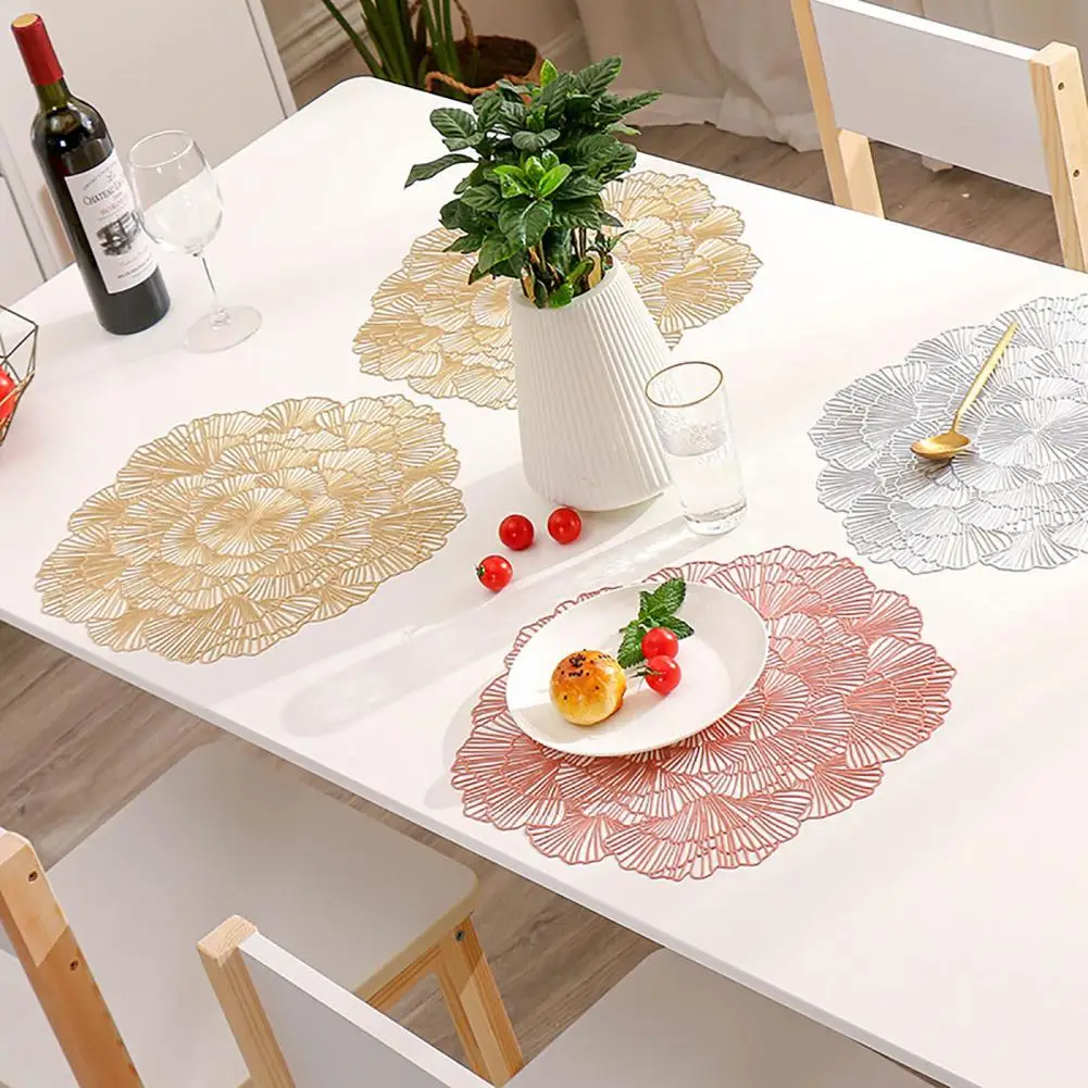 Flower Shape Hollow Placemat PVC Reusable Practical Cup Table Mat for Dining
Flower Shape Hollow Placemat PVC Reusable Practical Cup Table Mat for Dining