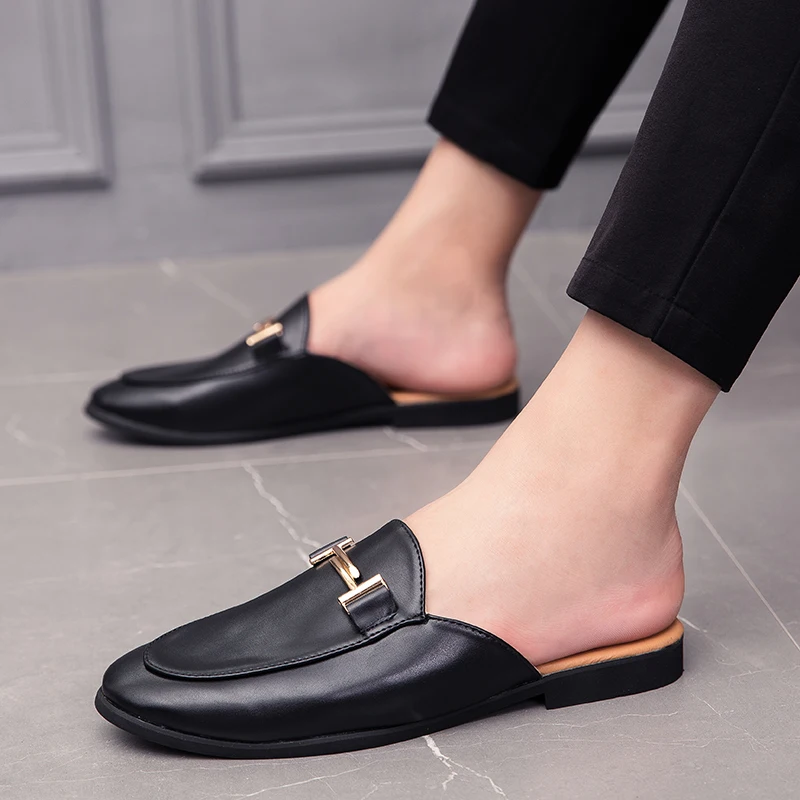 2020 Black Half Shoes Men Leather Shoes Men Mules Casual Shoes Fashion Half Drag Leather Men Shoes Mocassin Homme Chaussure
2020 Black Half Shoes Men Leather Shoes Men Mules Casual Shoes Fashion Half Drag Leather Men Shoes Mocassin Homme Chaussure