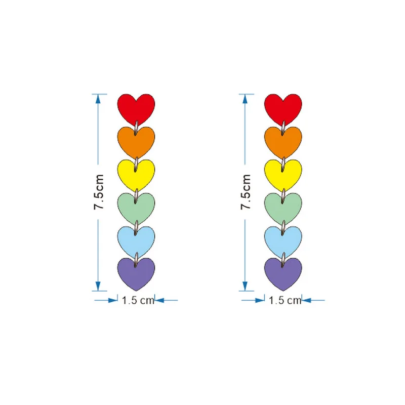 Six Color Acrylic Earrings Red Orange Yellow Green Blue Purple Tassel Heart Shaped Stud Earring For Women Girl Jewelry Gifts
Six Color Acrylic Earrings Red Orange Yellow Green Blue Purple Tassel Heart Shaped Stud Earring For Women Girl Jewelry Gifts
