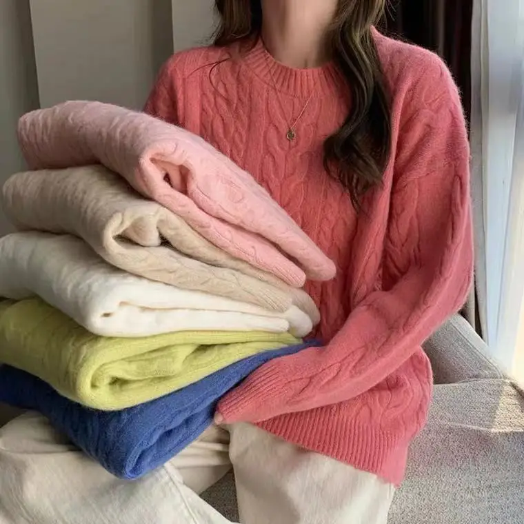 2022 WomenPure2022 Autumn Winters Twist Han Edition long-sleeved Languid Is Lazy Wind Pullovers Female Loose Sweaters
2022 WomenPure2022 Autumn Winters Twist Han Edition long-sleeved Languid Is Lazy Wind Pullovers Female Loose Sweaters