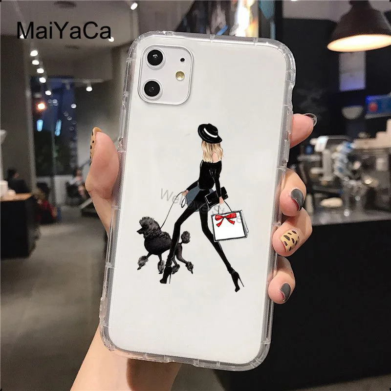 Модное платье для девочек художественный постер девчачий Прозрачный чехол iPhone XS