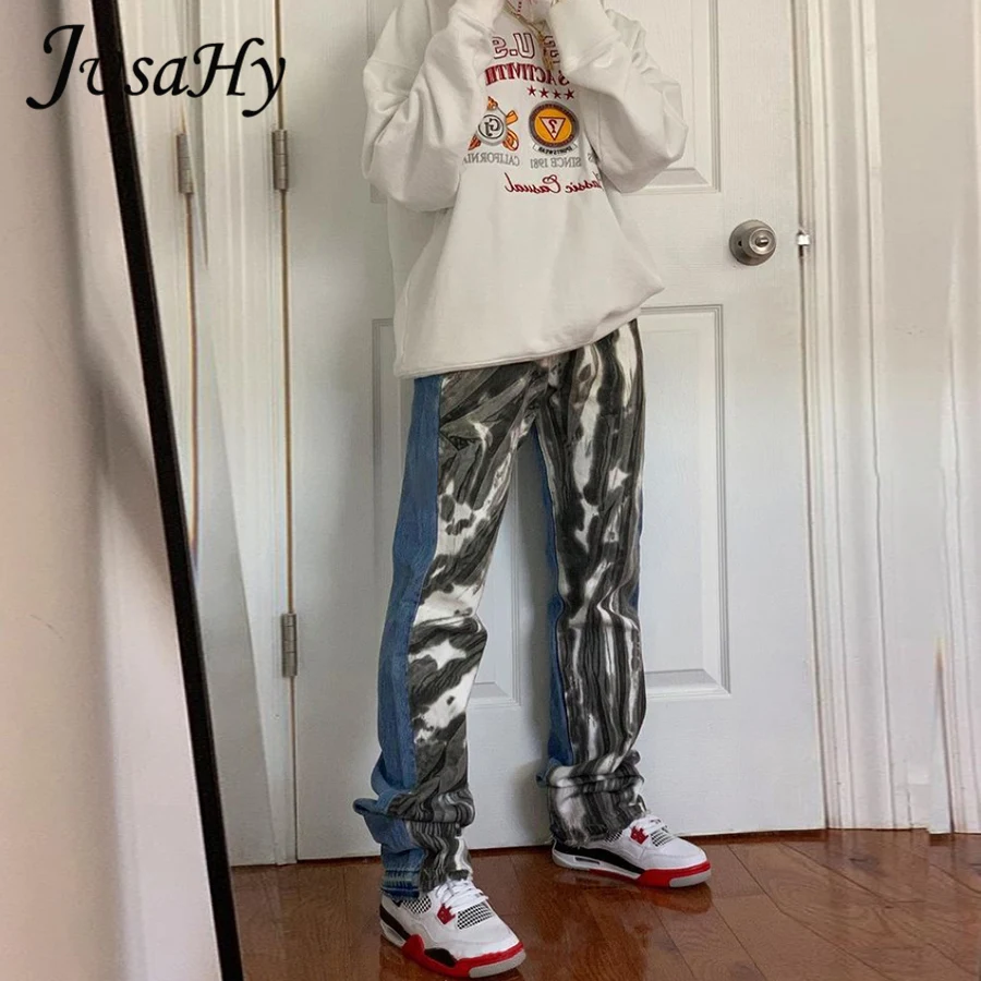 Женские брюки с широкими штанинами JuSaHy Y2K, с высокой талией и принтом в стиле пэчворк, Модные свободные повседневные штаны, уличная одежда
Женские брюки с широкими штанинами JuSaHy Y2K, с высокой талией и принтом в стиле пэчворк, Модные свободные повседневные штаны, уличная одежда