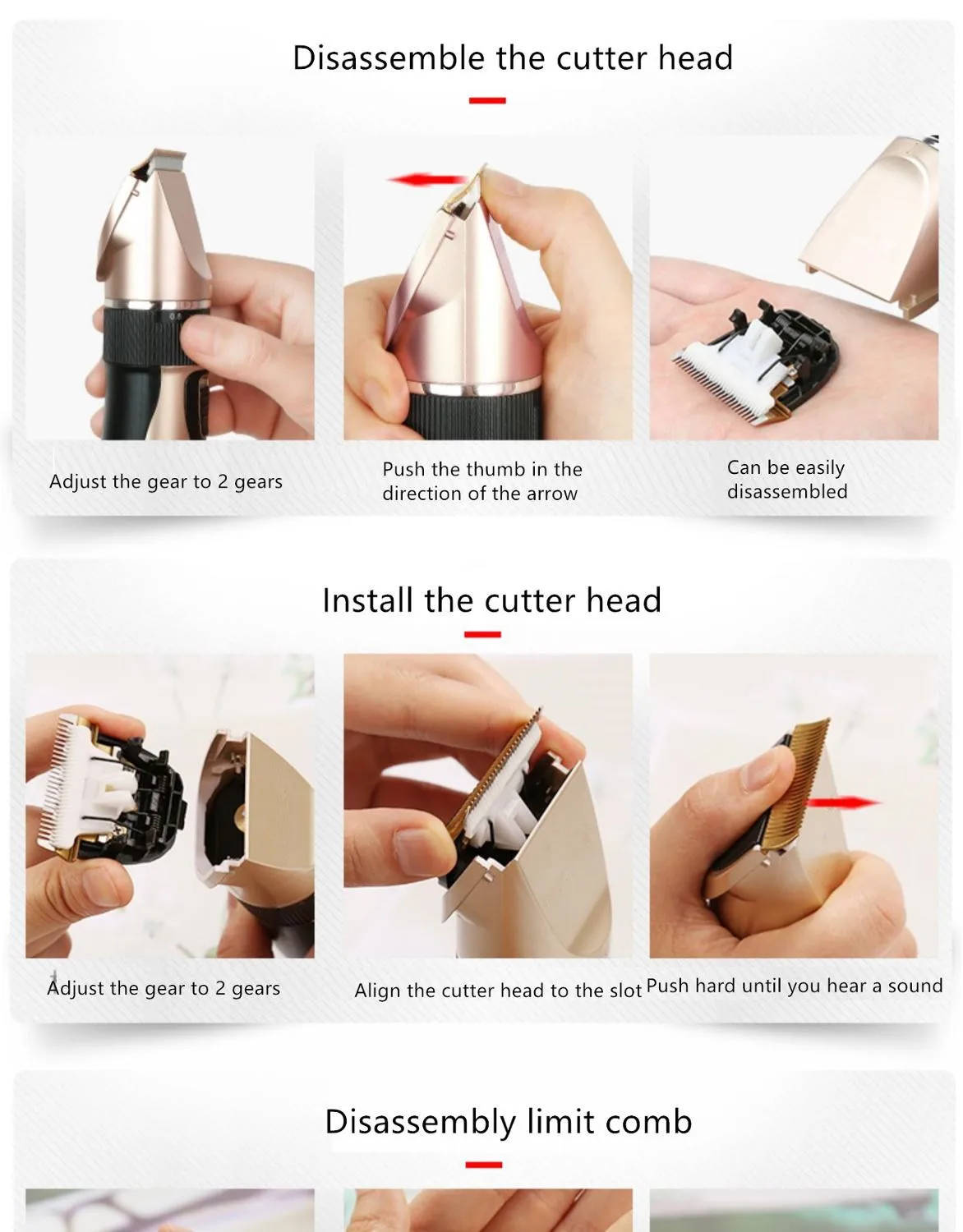 USB Rechargeable Electric Hair Trimmers Portable Household Electric Hair Clipper Easy Operation With Limit Comb
USB Rechargeable Electric Hair Trimmers Portable Household Electric Hair Clipper Easy Operation With Limit Comb