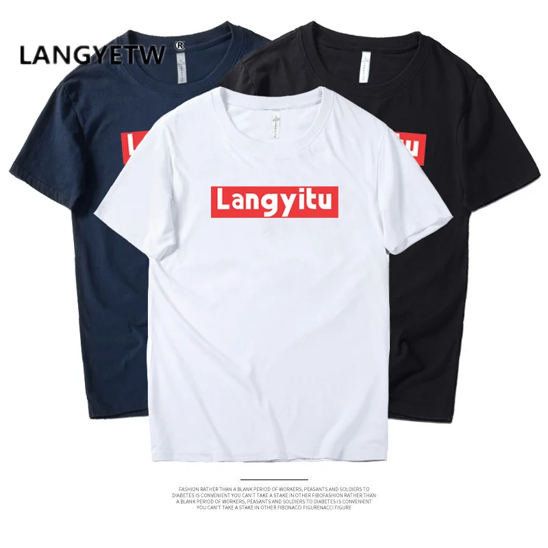 LANGYITU short-sleeved t-shirt round collar, summer trend simple printing pure color cotton casual casual couples
LANGYITU short-sleeved t-shirt round collar, summer trend simple printing pure color cotton casual casual couples
