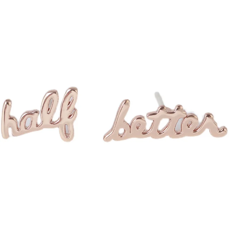 Simple and compact creative glossy letters asymmetry personality fashion commuter earrings earrings girls
Simple and compact creative glossy letters asymmetry personality fashion commuter earrings earrings girls