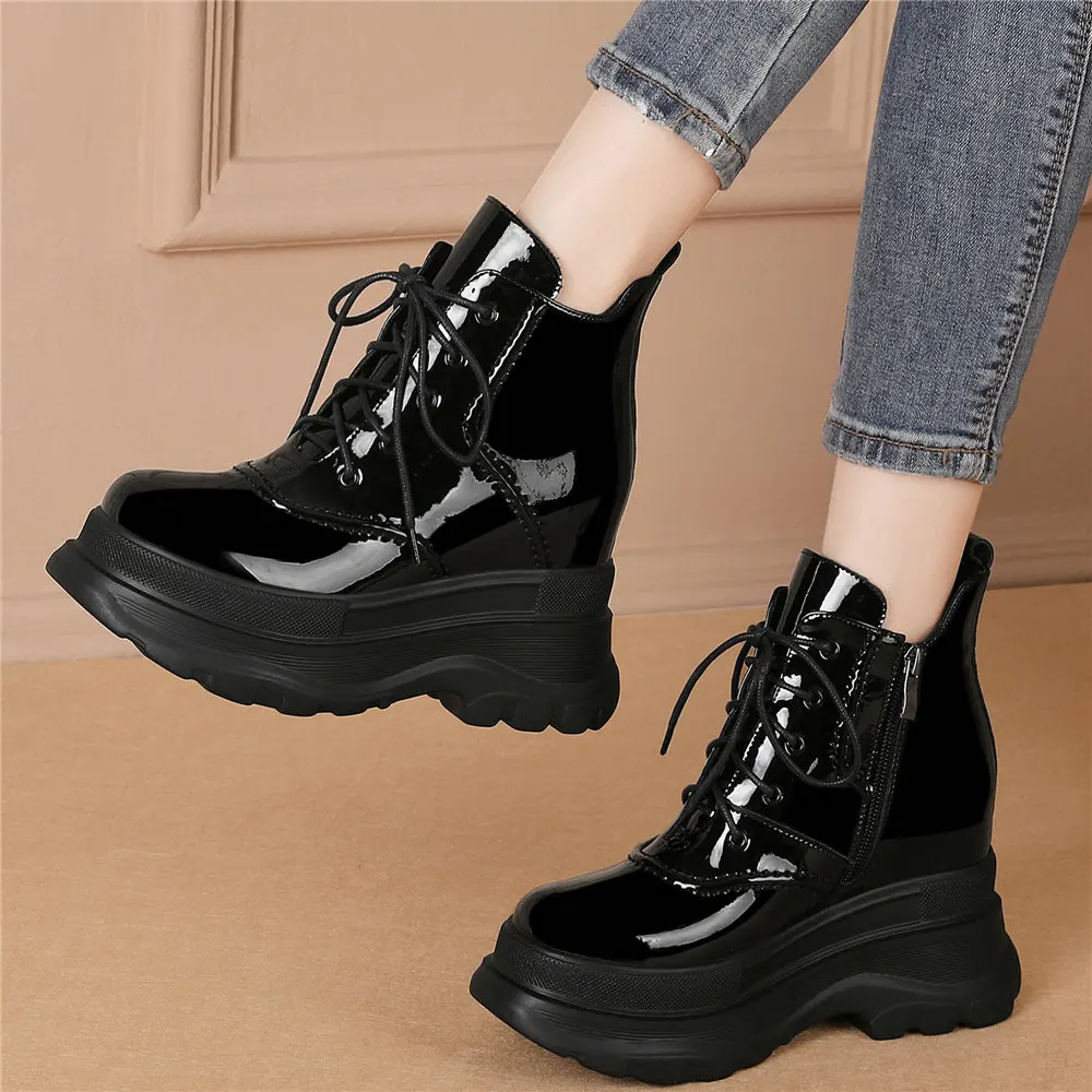 Fashion Sneakers Women Lace Up Genuine Leather Wedges High Heel Ankle Boots Female Round Toe Platform Pumps Shoes Casual Shoes
Fashion Sneakers Women Lace Up Genuine Leather Wedges High Heel Ankle Boots Female Round Toe Platform Pumps Shoes Casual Shoes