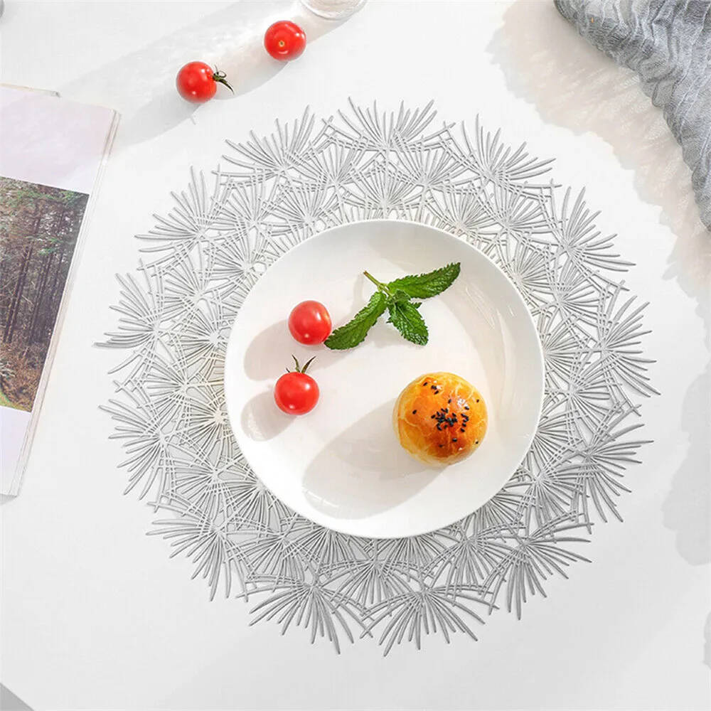 PVC Dandelion Hollow Placemat Non-slip Kitchen Coaster Insulation Pad for Dining Wedding Party Coaster Kitchen Accessories
PVC Dandelion Hollow Placemat Non-slip Kitchen Coaster Insulation Pad for Dining Wedding Party Coaster Kitchen Accessories