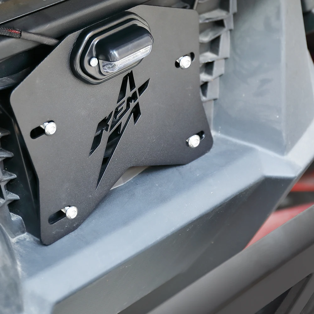 

UTV Rear License Plate Mount Holder Compatible with Polaris RZR Ranger 800 900 1000 for Can-am Maverick X3 Defender for Cfmoto