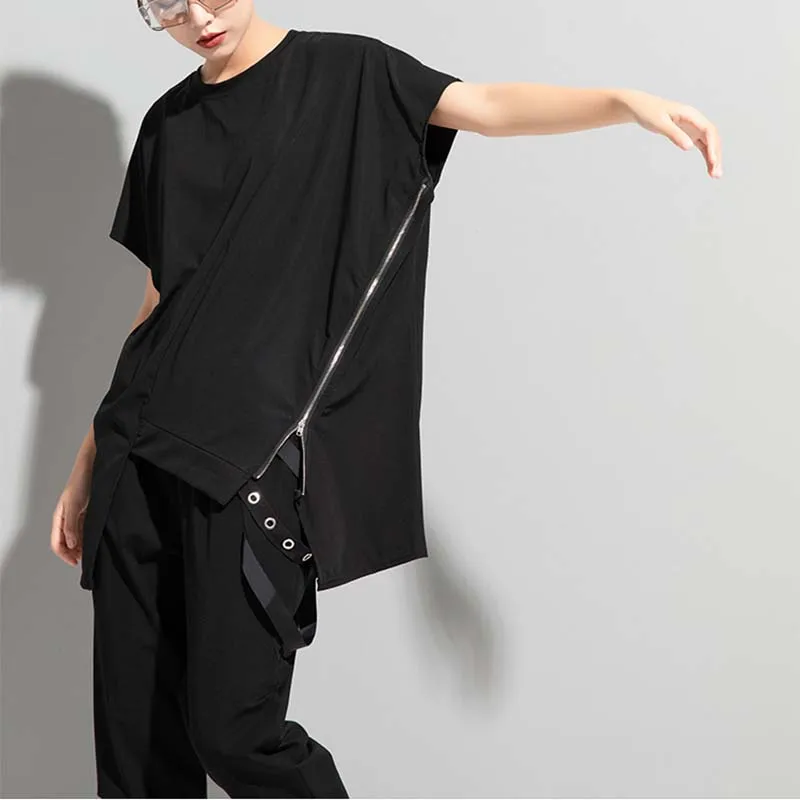 HziriP Hot All-Match Korean Solid Gentle O-Neck Chic Fashion Summer 2021 Chain Asymmetrical Design Sense Loose Patchwork T-Shirt
HziriP Hot All-Match Korean Solid Gentle O-Neck Chic Fashion Summer 2021 Chain Asymmetrical Design Sense Loose Patchwork T-Shirt