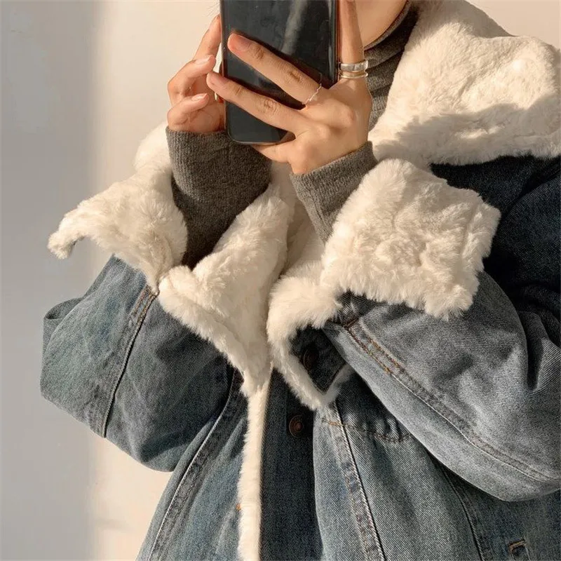 Winter Cotton Splicing Short Denim Women'S Jacket 2021 Loose Korean Button Coat Plus Velvet Thickening Fashion Clothing Parkas
Winter Cotton Splicing Short Denim Women'S Jacket 2021 Loose Korean Button Coat Plus Velvet Thickening Fashion Clothing Parkas