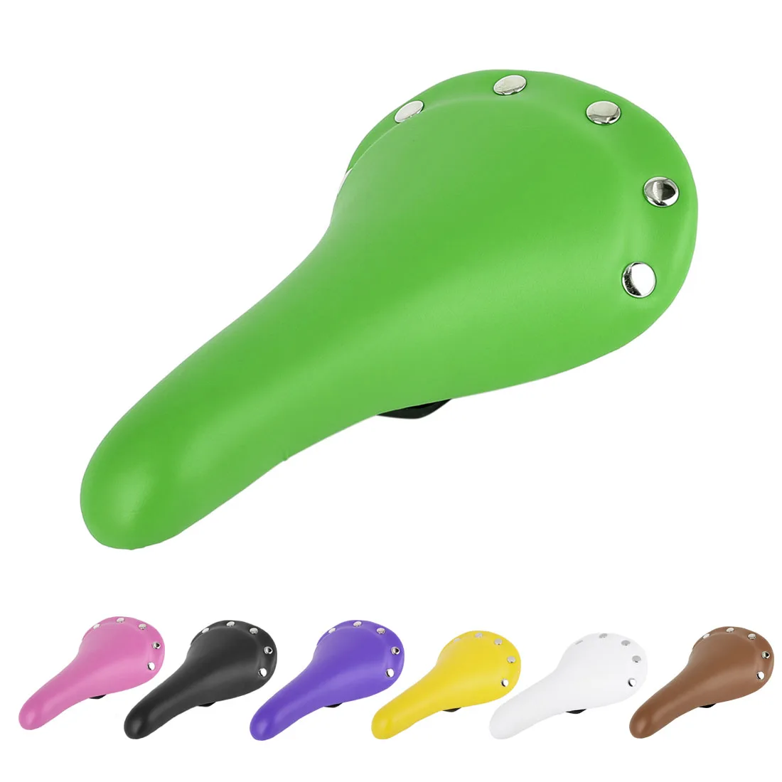 X Autohaux 27x15x7cm Comfortable Bike Saddle Green PU Leather Bicycle For Seat with Rivets
X Autohaux 27x15x7cm Comfortable Bike Saddle Green PU Leather Bicycle For Seat with Rivets