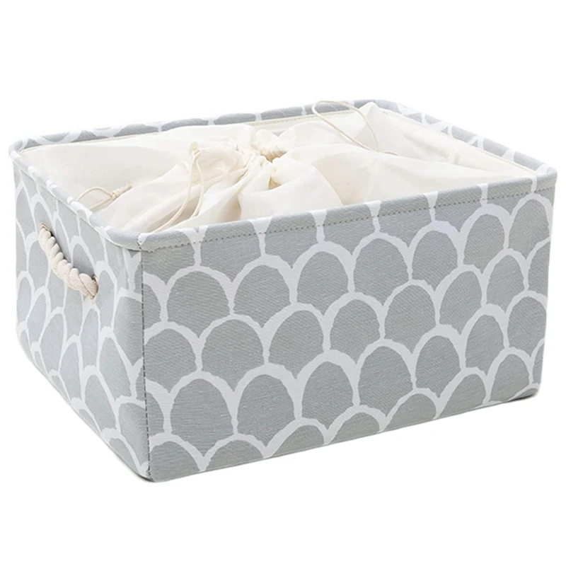 Large Capacity Storage Basket Canvas Fabric Storage Bin Collapsible Shelf Basket with Cotton Rope Handles and Drawstring
Large Capacity Storage Basket Canvas Fabric Storage Bin Collapsible Shelf Basket with Cotton Rope Handles and Drawstring