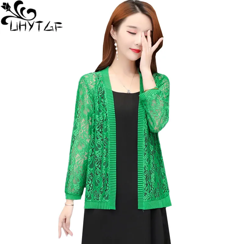 UHYTGF Fashion Lace Spring Jacket Women Knit Cardigan Thin Coat Hollow Shawl Elegant Short Coats Korean 6XL Loose Size Top 1064
UHYTGF Fashion Lace Spring Jacket Women Knit Cardigan Thin Coat Hollow Shawl Elegant Short Coats Korean 6XL Loose Size Top 1064