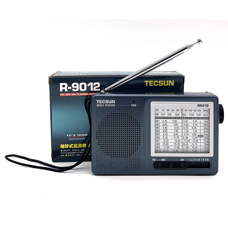 TECSUN R 9012 AM/FM/SW 12 полос коротковолновый радио портативный приемник с внешней