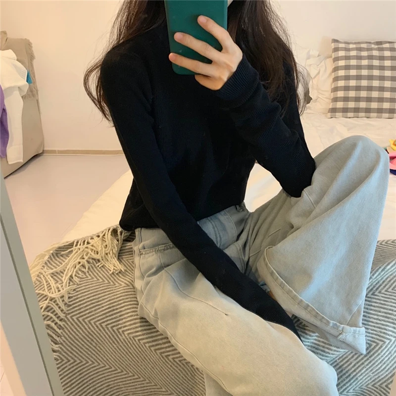 Knitting Sweater Women Candy Color Elegant Solid Sweet Womens Pullover All-match Korean Style Chic Casual Girls Simple Females 
Knitting Sweater Women Candy Color Elegant Solid Sweet Womens Pullover All-match Korean Style Chic Casual Girls Simple Females