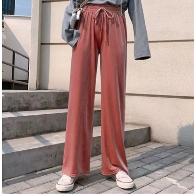 Autumn Winter New Fashion Elastic High Waist Women's Wide Leg Pants Casual Loose Solid Flannel Ladies Straight-leg Pants Female
Autumn Winter New Fashion Elastic High Waist Women's Wide Leg Pants Casual Loose Solid Flannel Ladies Straight-leg Pants Female