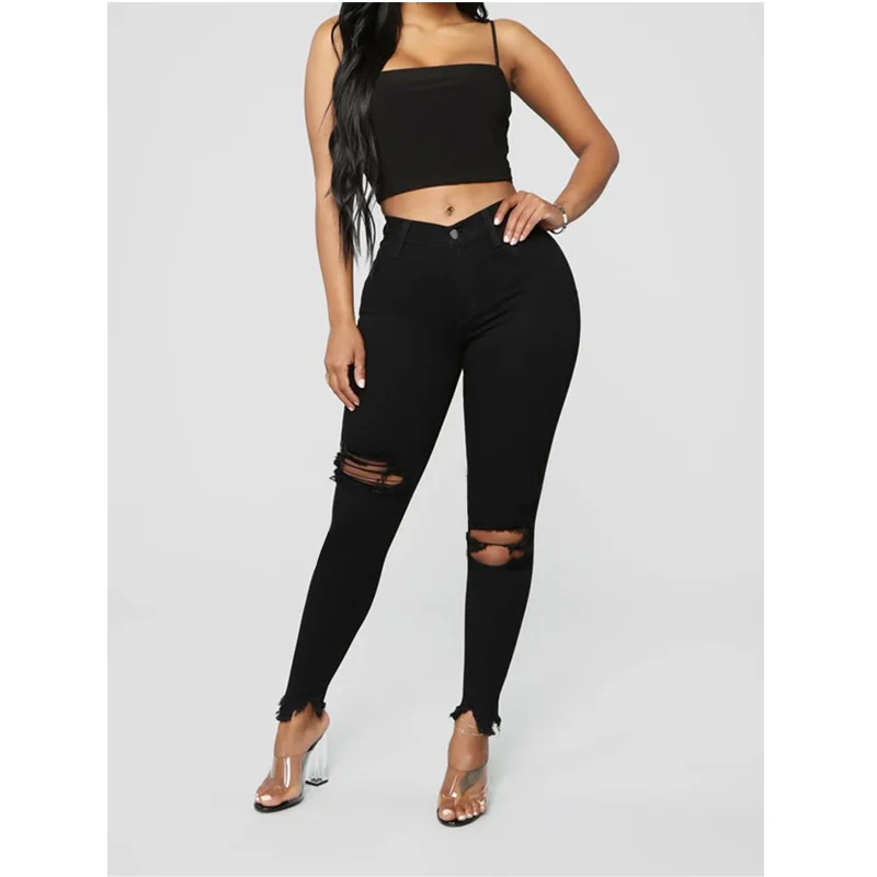 Pop Sexy Slim Hole Solid Color Women Denim Pants With High Waist And Small Feet Autumn Winter Nice Ripped Woman Ripped Jeans
Pop Sexy Slim Hole Solid Color Women Denim Pants With High Waist And Small Feet Autumn Winter Nice Ripped Woman Ripped Jeans