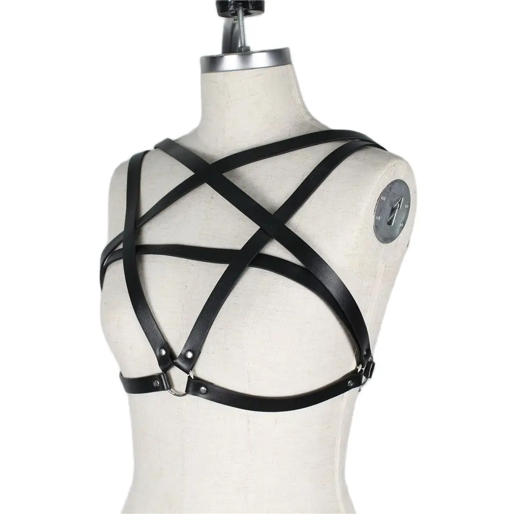 BAFEI Women Erotic Fetish Chest Bondage Leather Harness For Female Black Shoulder Straps Punk Gothic Style Ladies Bra Belts
BAFEI Women Erotic Fetish Chest Bondage Leather Harness For Female Black Shoulder Straps Punk Gothic Style Ladies Bra Belts