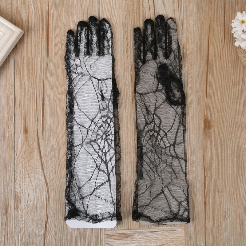 Halloween Cosplay Costume Accessories Sexy Women Lace Gloves Black Transparent Masquerade Performance Props Spider Web Gloves
Halloween Cosplay Costume Accessories Sexy Women Lace Gloves Black Transparent Masquerade Performance Props Spider Web Gloves