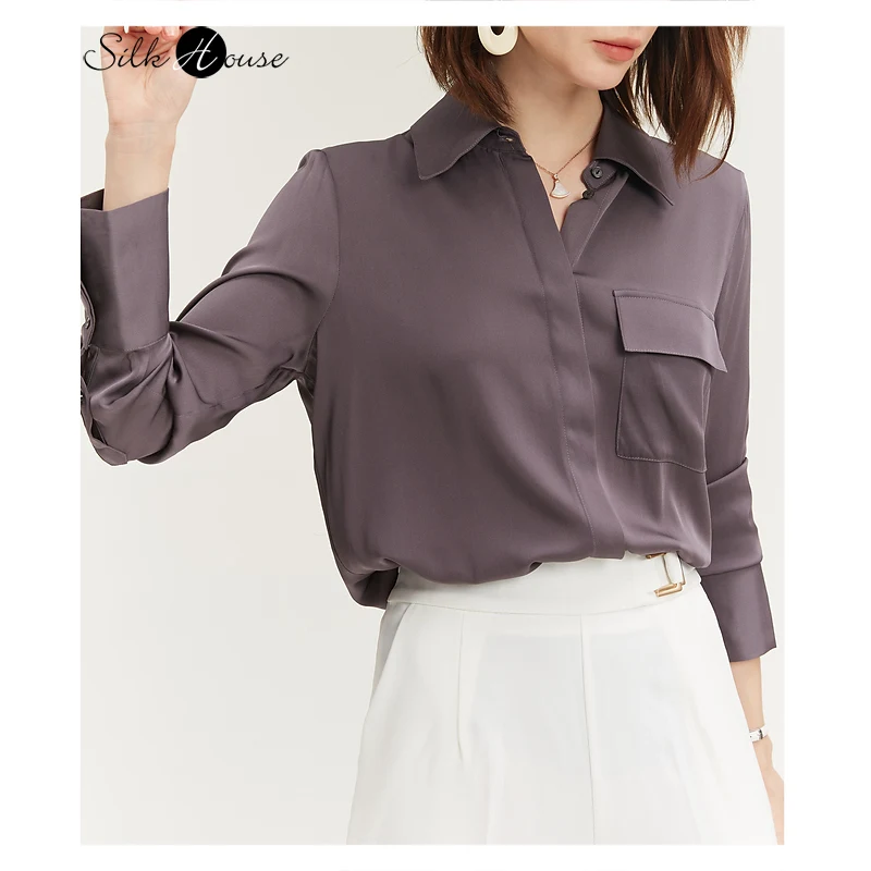 Women's Fashion New Office Shirt Deep Smoke Purple Silk Double Joe Long Sleeve Shirt Women's Commuter Shirt 2021 NEW
Women's Fashion New Office Shirt Deep Smoke Purple Silk Double Joe Long Sleeve Shirt Women's Commuter Shirt 2021 NEW