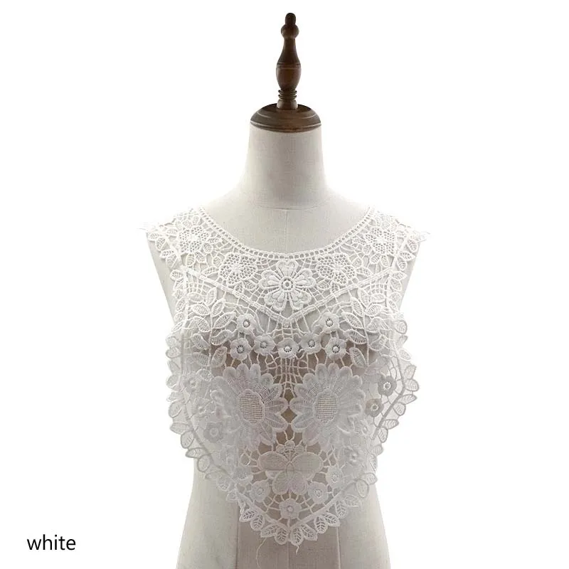 Luxury white Embroidery flower lace fabric trim ribbon DIY sewing applique collar neckline cloth guipure wedding dress Accessory
Luxury white Embroidery flower lace fabric trim ribbon DIY sewing applique collar neckline cloth guipure wedding dress Accessory