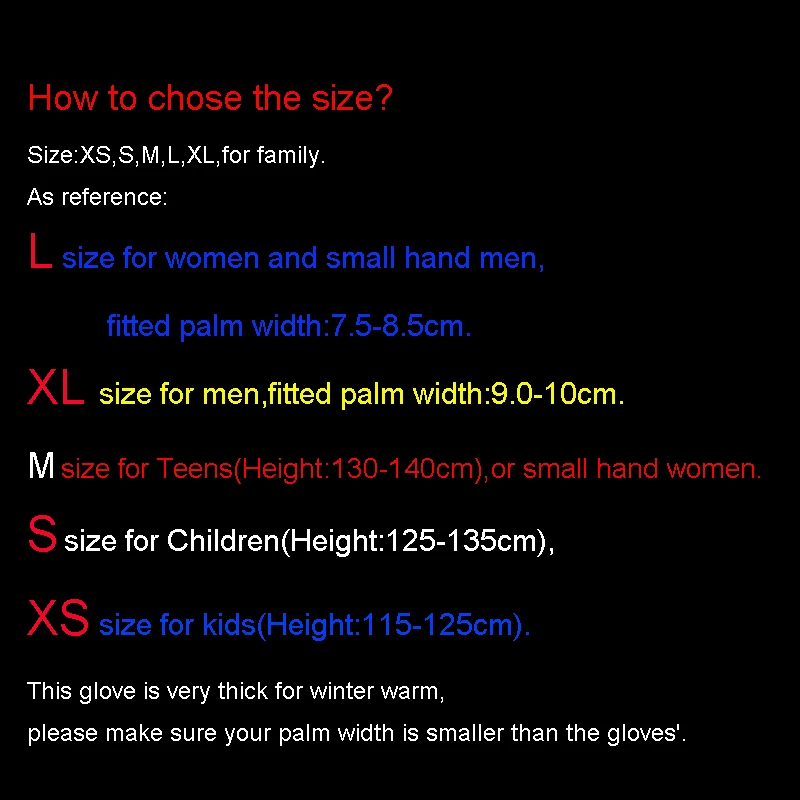 Winter Warm Snowboarding Ski Gloves men women Kids Snow Mittens Waterproof Skiing snowmobile Handschoemen Air+ XS S M L XL 
Winter Warm Snowboarding Ski Gloves men women Kids Snow Mittens Waterproof Skiing snowmobile Handschoemen Air+ XS S M L XL
