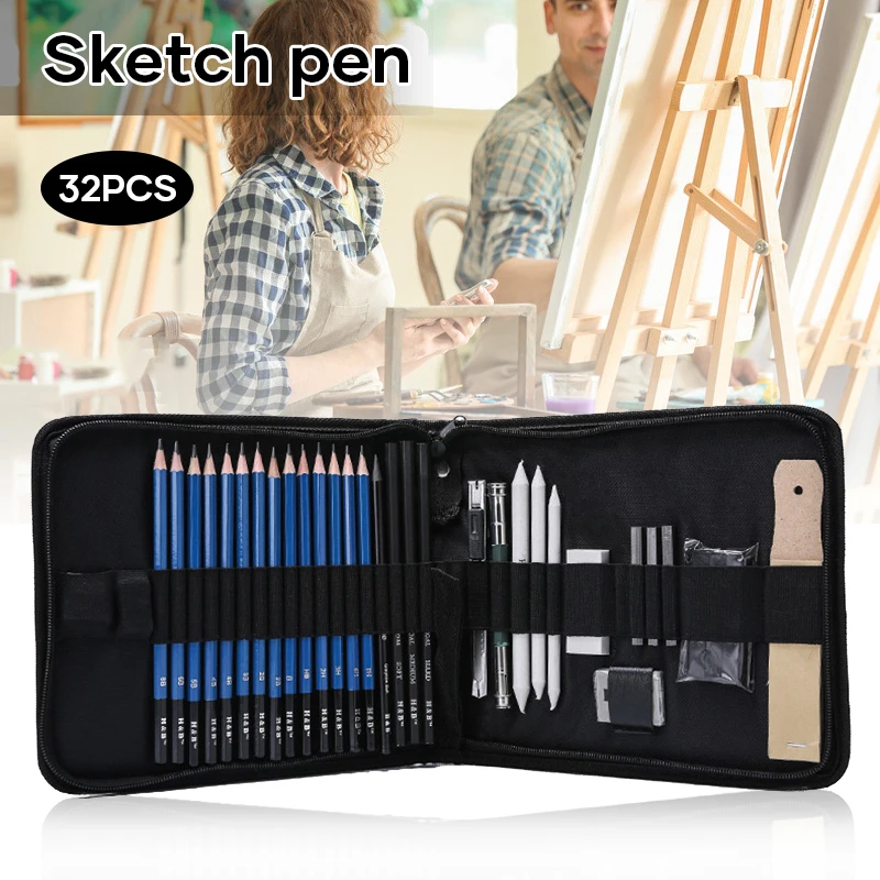 Newly Drawing Pencils Art Supplies 32 Sketching Art Set in a Storage Bag Portable Gift for Students Artists TE889
Newly Drawing Pencils Art Supplies 32 Sketching Art Set in a Storage Bag Portable Gift for Students Artists TE889