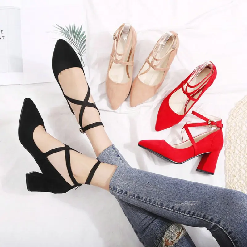 ZawsThia 2021 Spring Summer Pointed Toe Red Black Pointed Toe Block High Heels Sandals Cross Strap Buckle Gladiators Pumps Women
ZawsThia 2021 Spring Summer Pointed Toe Red Black Pointed Toe Block High Heels Sandals Cross Strap Buckle Gladiators Pumps Women