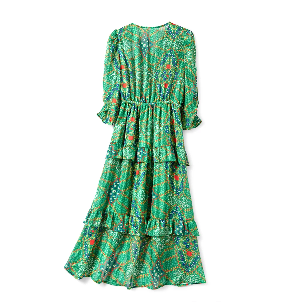 Women's Green Irregular Midi Robe V-neck Ruffles High Waist Ladies Dress 2021 Spring Summer New
Women's Green Irregular Midi Robe V-neck Ruffles High Waist Ladies Dress 2021 Spring Summer New
