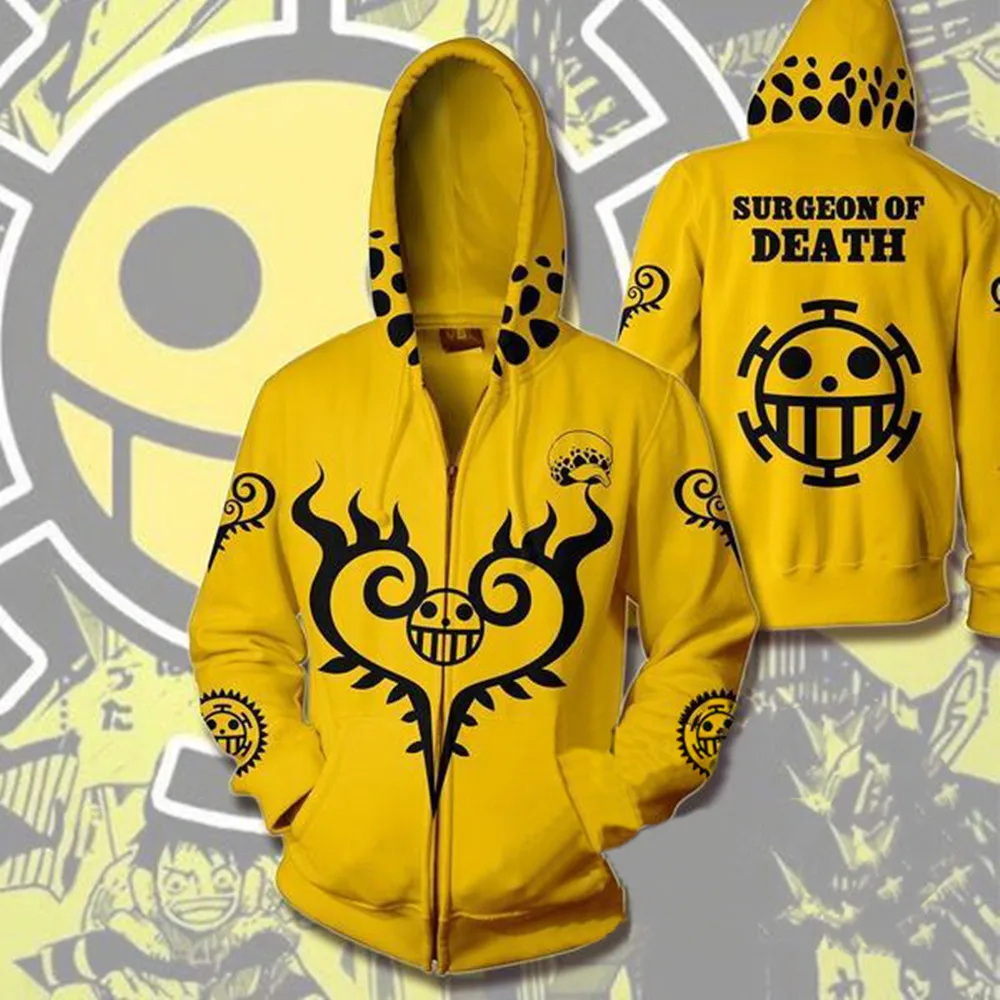 2020 Hot Anime Hoodies 3D Print zipper Sweatshirt death doctor Law logo Outfit Casual Outerwear men women coat jacket
2020 Hot Anime Hoodies 3D Print zipper Sweatshirt death doctor Law logo Outfit Casual Outerwear men women coat jacket