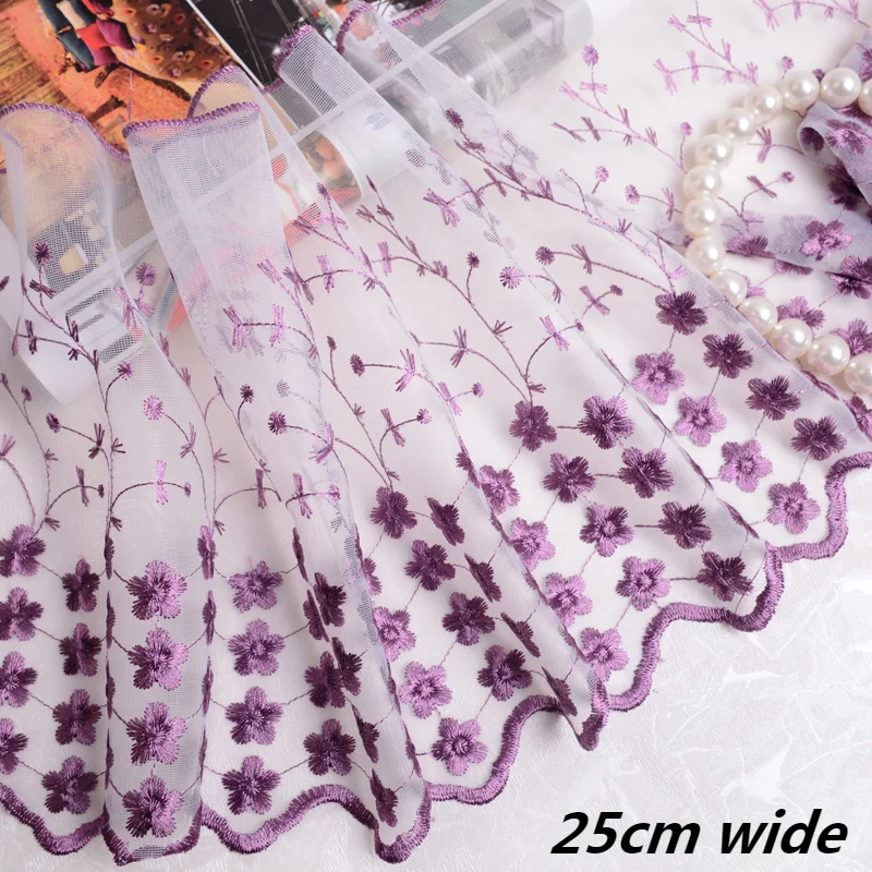 25cm Widened Mesh Embroidery Flower African Lace Fabric DIY Dress Cheongsam Skirt Curtain Sofa Decoration Sewing Accessories
25cm Widened Mesh Embroidery Flower African Lace Fabric DIY Dress Cheongsam Skirt Curtain Sofa Decoration Sewing Accessories