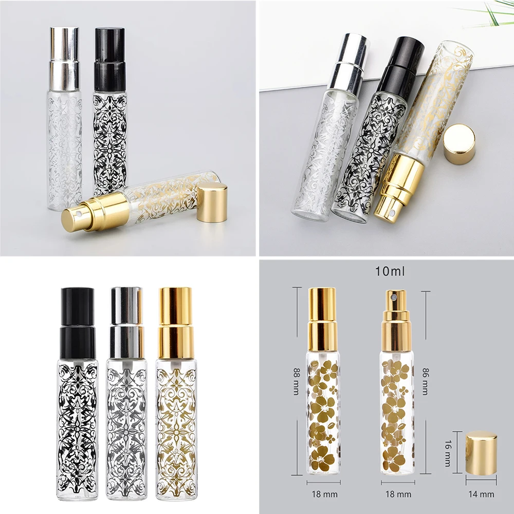 10ml Portable Flower Pattern Glass Perfume Bottle With Atomizer Empty Cosmetic Mini Refillable Bottles
10ml Portable Flower Pattern Glass Perfume Bottle With Atomizer Empty Cosmetic Mini Refillable Bottles
