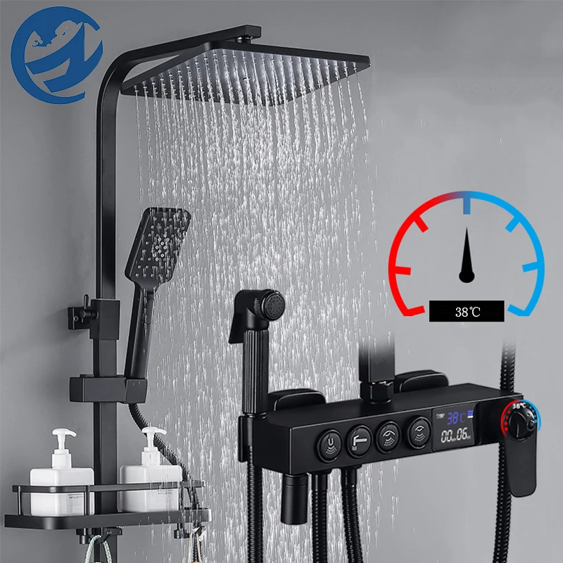 Newly Black Thermostatic Digital Display Shower Faucet Rain Shower Faucet Tap Bathtub Faucet Mixer Crane Bidet Faucet Spout Tap
Newly Black Thermostatic Digital Display Shower Faucet Rain Shower Faucet Tap Bathtub Faucet Mixer Crane Bidet Faucet Spout Tap