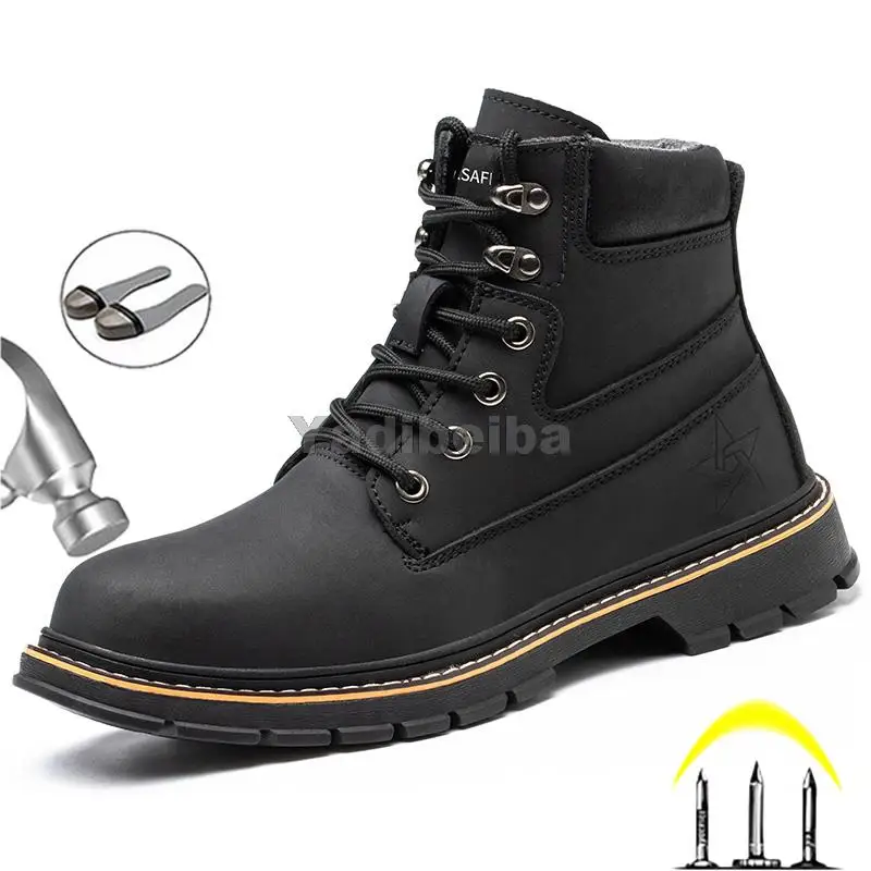 Leather Boots Safety Shoes Men For Martin Boots Work Shoes Outdoor Indestructible Shoes Ankle Boots Safety Industrial Shoes Male
Leather Boots Safety Shoes Men For Martin Boots Work Shoes Outdoor Indestructible Shoes Ankle Boots Safety Industrial Shoes Male