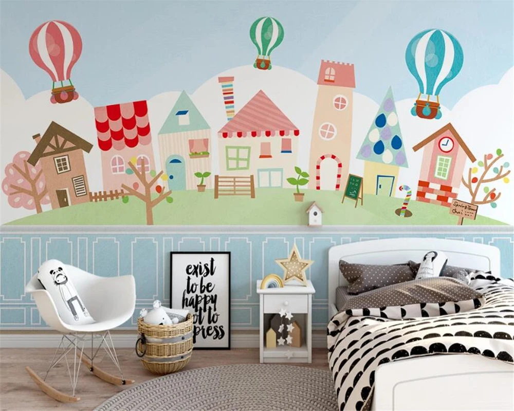 Custom wallpaper hot air balloon house flying bird children room background wall painting cartoon boy girl room 3d wallpaper
Custom wallpaper hot air balloon house flying bird children room background wall painting cartoon boy girl room 3d wallpaper