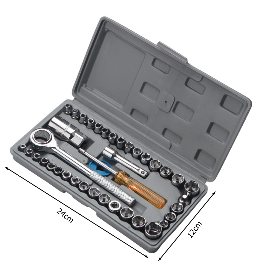 40Pcs Practical Ratchet Wrench Socket Handle Set Carbon Steel Multi-function Spanner Kit Manual Auto Car Repair Tool
40Pcs Practical Ratchet Wrench Socket Handle Set Carbon Steel Multi-function Spanner Kit Manual Auto Car Repair Tool