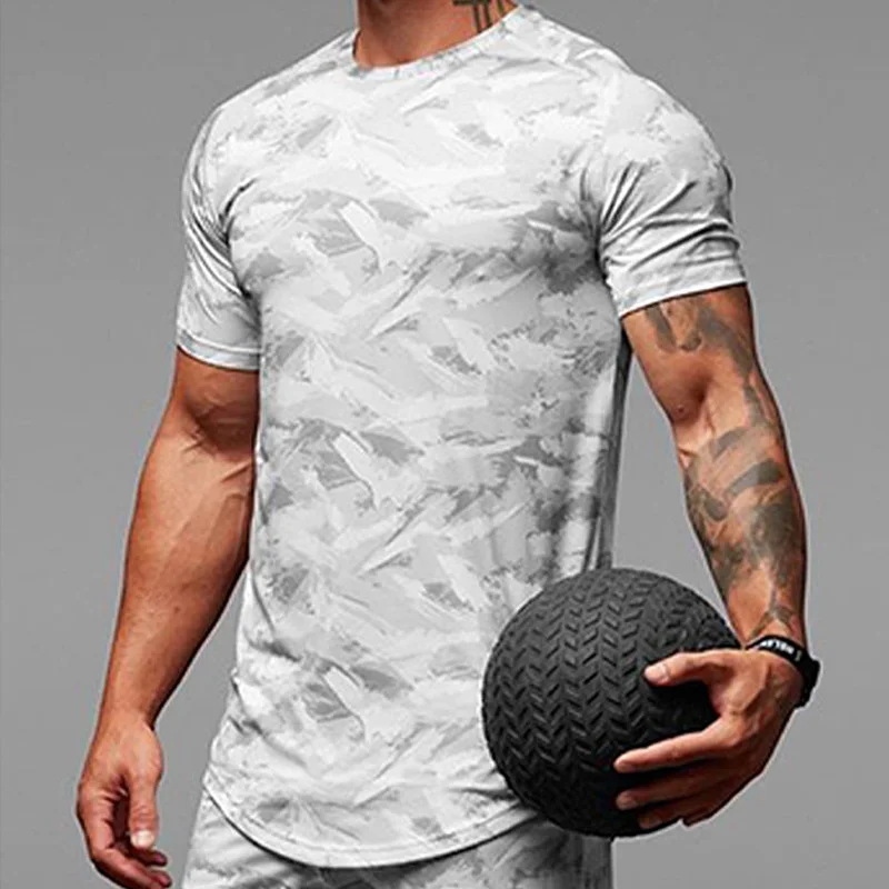 Men's Camo Quick-Dry Sport Shirt Short Sleeve Workout Gym Tops Compression Slim Fit Running T-shirt Men Fitness Casual T Shirt 
Men's Camo Quick-Dry Sport Shirt Short Sleeve Workout Gym Tops Compression Slim Fit Running T-shirt Men Fitness Casual T Shirt