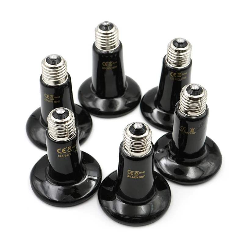 Pet Heating Light Bulbs 220V Black Infrared Ceramic Emitter Heat Lamp for Reptile Animal Reptile Lamp 25W 50W 75W 100W 150W 200W
Pet Heating Light Bulbs 220V Black Infrared Ceramic Emitter Heat Lamp for Reptile Animal Reptile Lamp 25W 50W 75W 100W 150W 200W